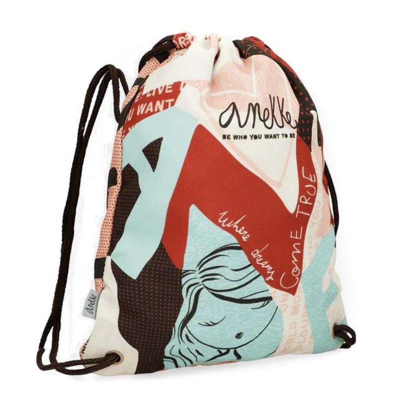 Anekke sac mochila textil letras peace