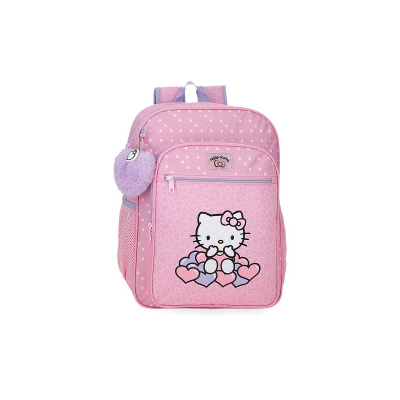 Hello Kitty Mochila 38cm Hearts Dots