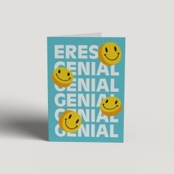 Tarjeta Eres genial sonriente