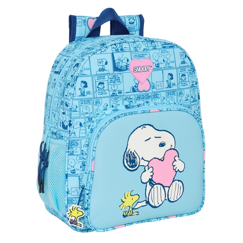 Snoopy Mochila junior love azul